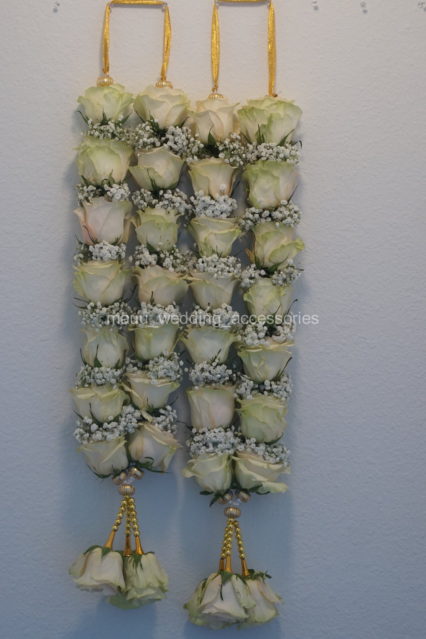 Fresh Flower Garlands – Roses & Baby's Breath - Customization Available