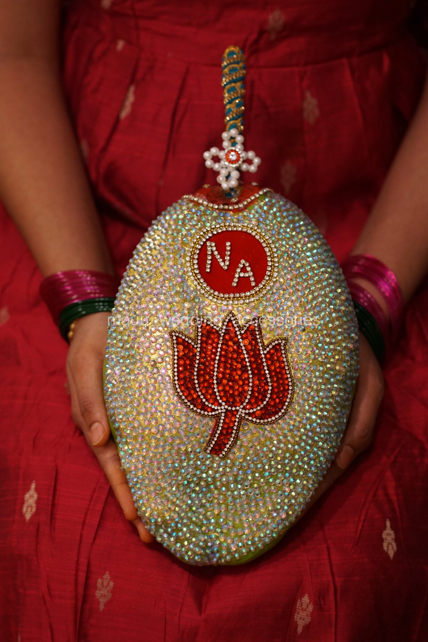 Fresh Kobbari Bondam - Lotus & Names - Full Design