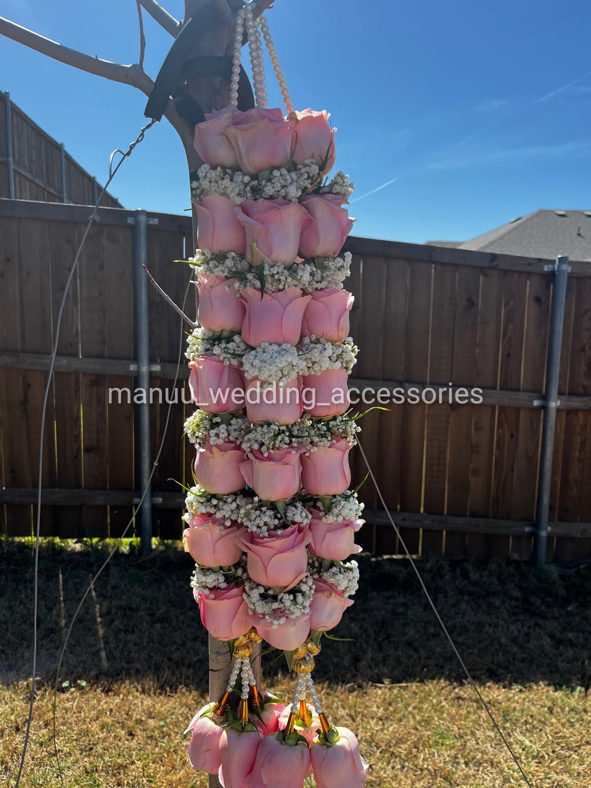 Fresh Flower Garlands – Roses & Baby's Breath - Customization Available