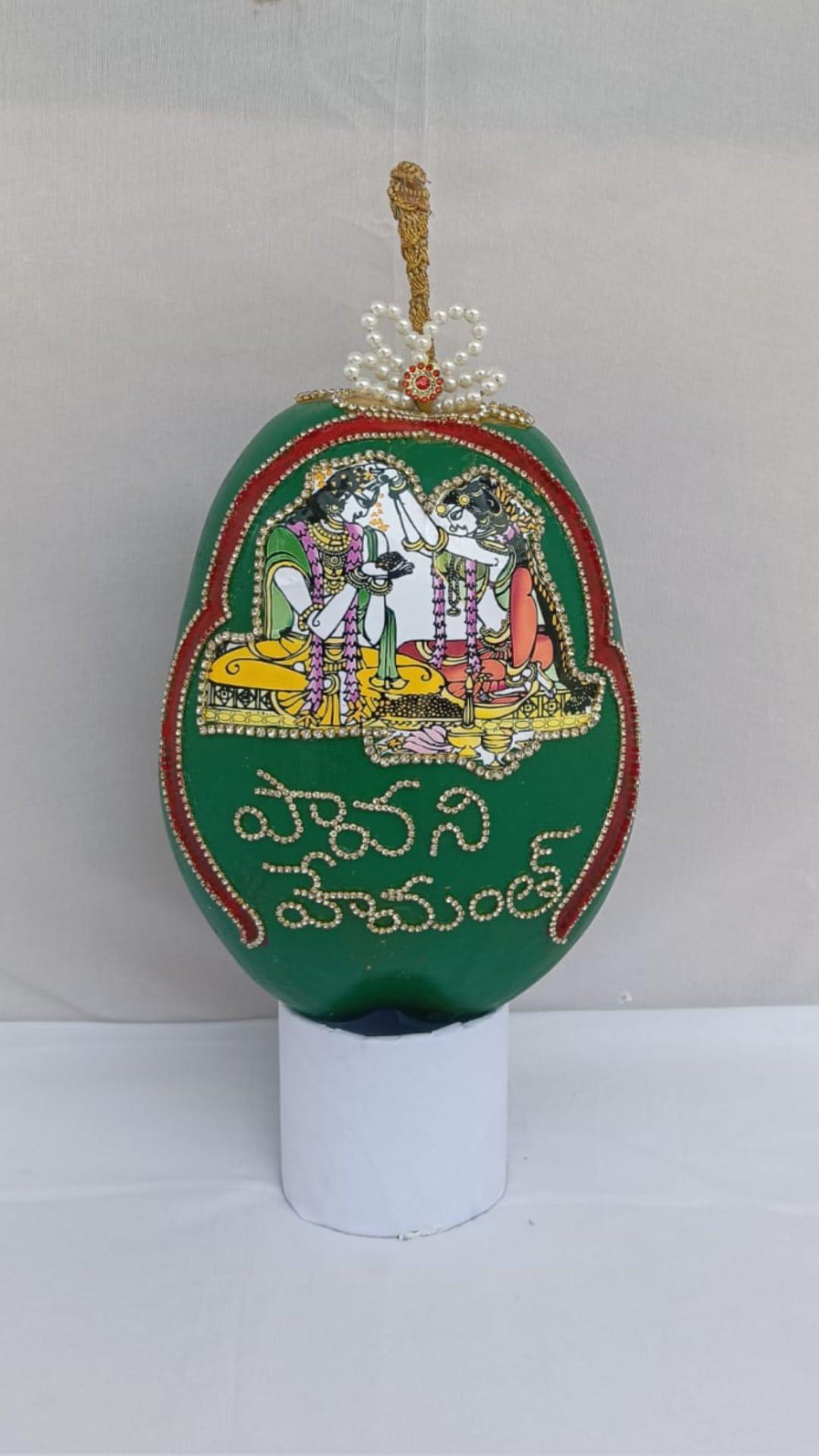 Fresh Kobbari Bondam - Seetha ramula kalyanam Photo with Bride and Groom names