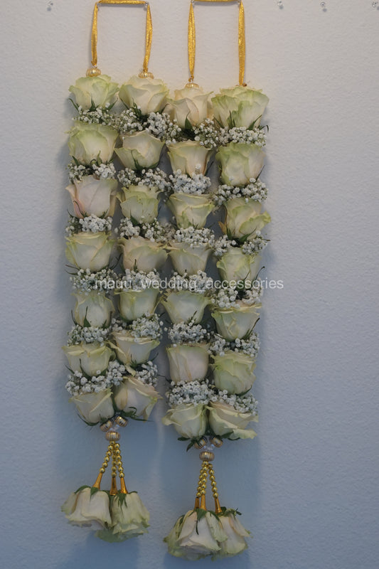 Fresh Flower Garlands – Roses & Baby's Breath - Customization Available