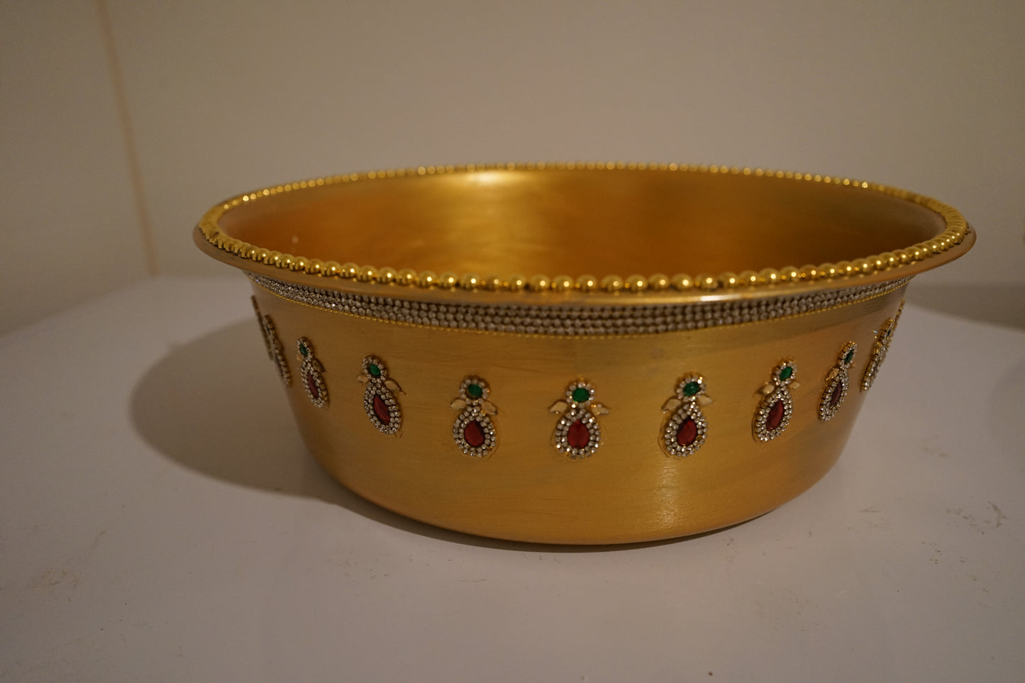 Talambrala Basin - Gold with Red & Green Kundans Design