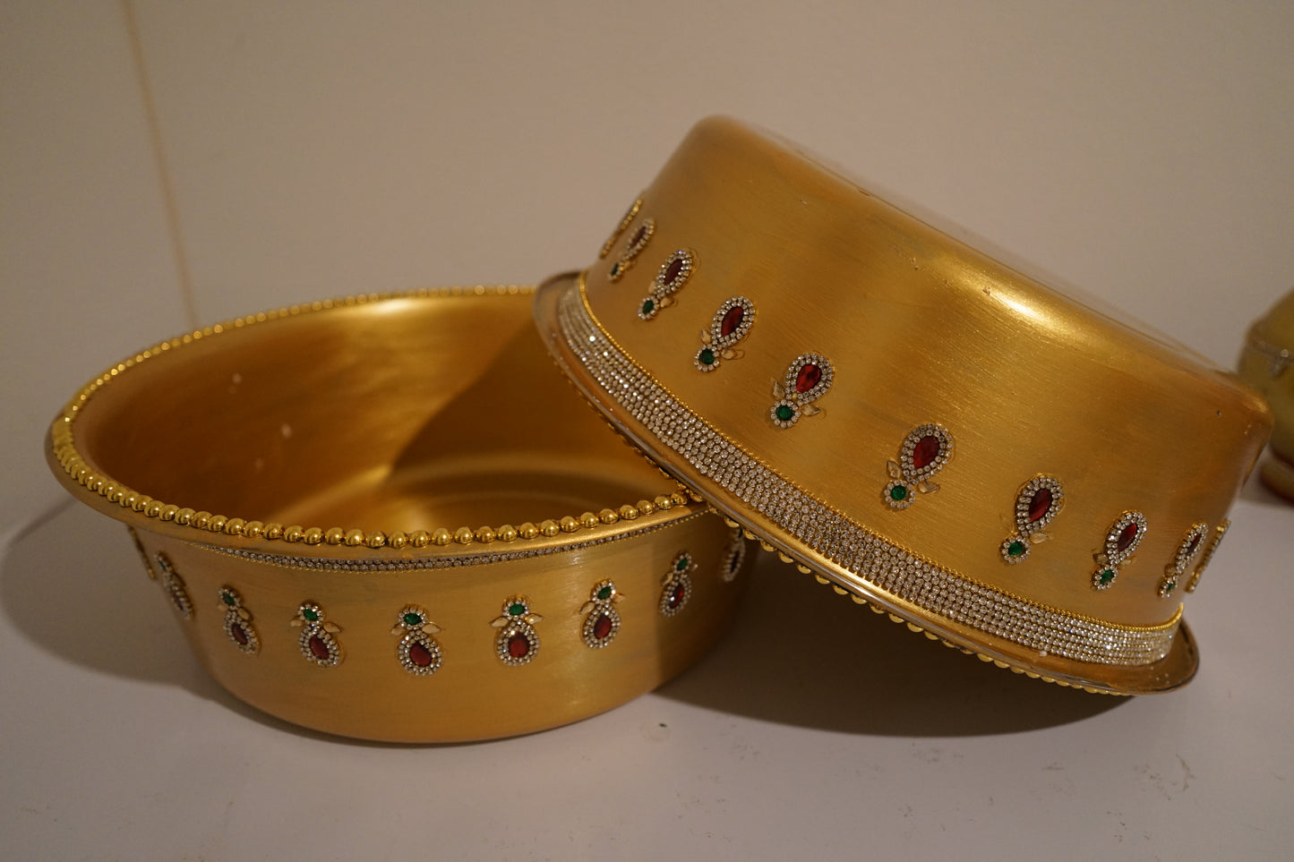 Talambrala Basin - Gold with Red & Green Kundans Design