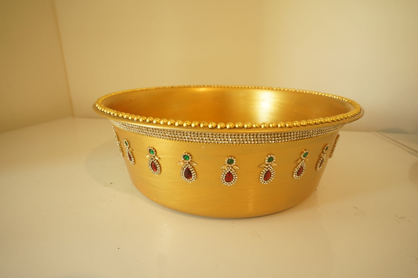Talambrala Basin - Gold with Red & Green Kundans Design