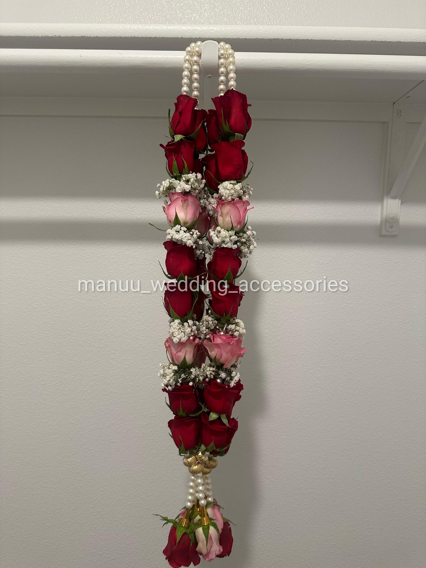 Fresh Flower Garlands – Roses & Baby's Breath - Customization Available