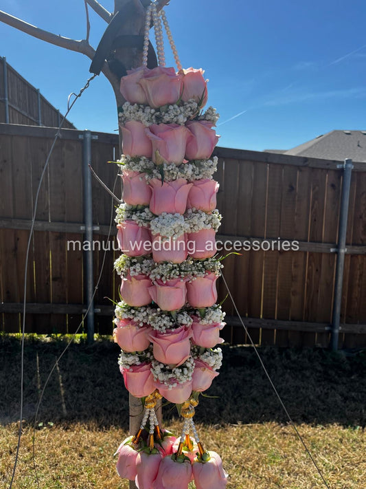 Fresh Flower Garlands – Roses & Baby's Breath - Customization Available