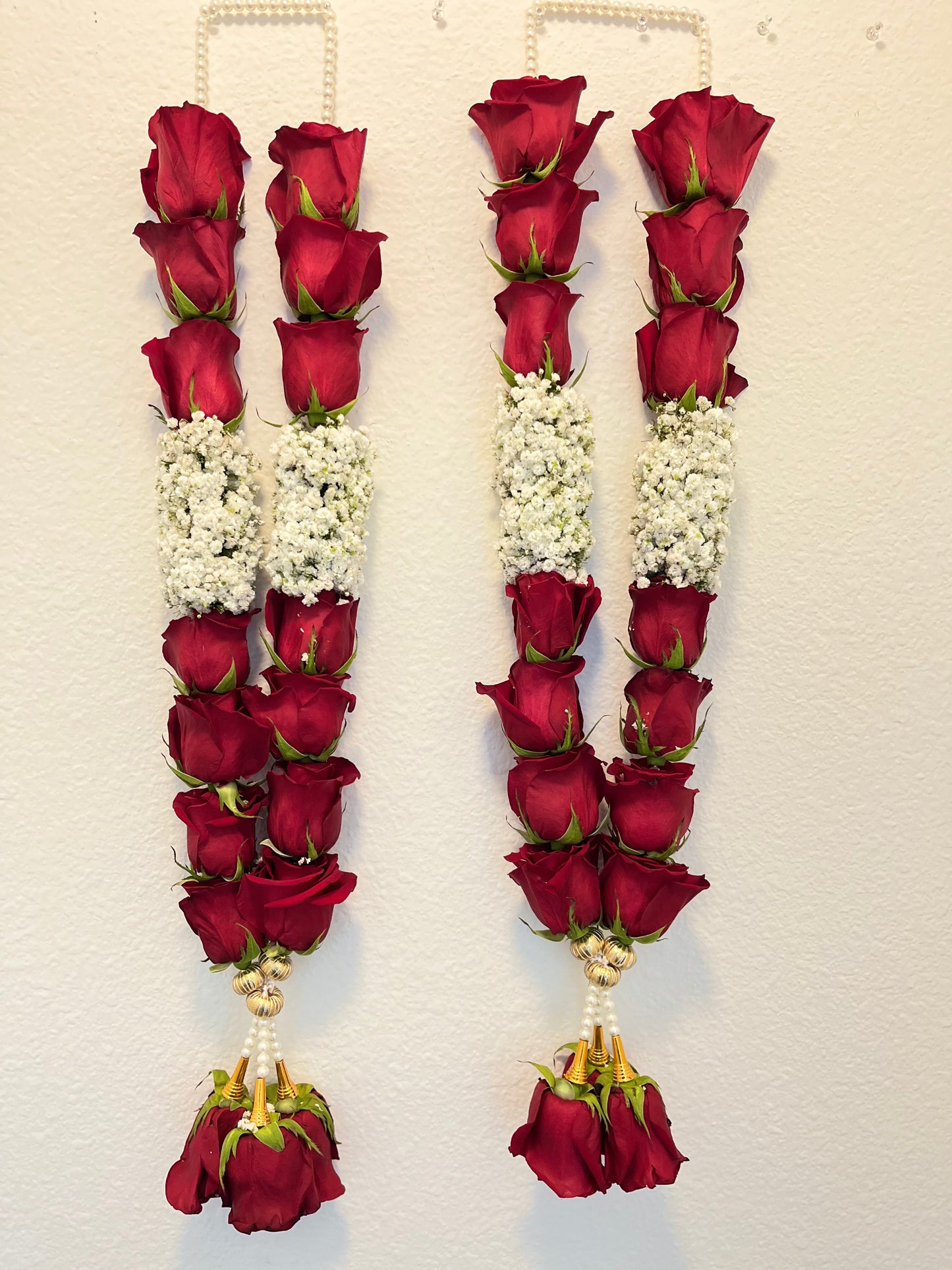 Fresh Flower Garlands – Roses & Baby's Breath - Customization Available