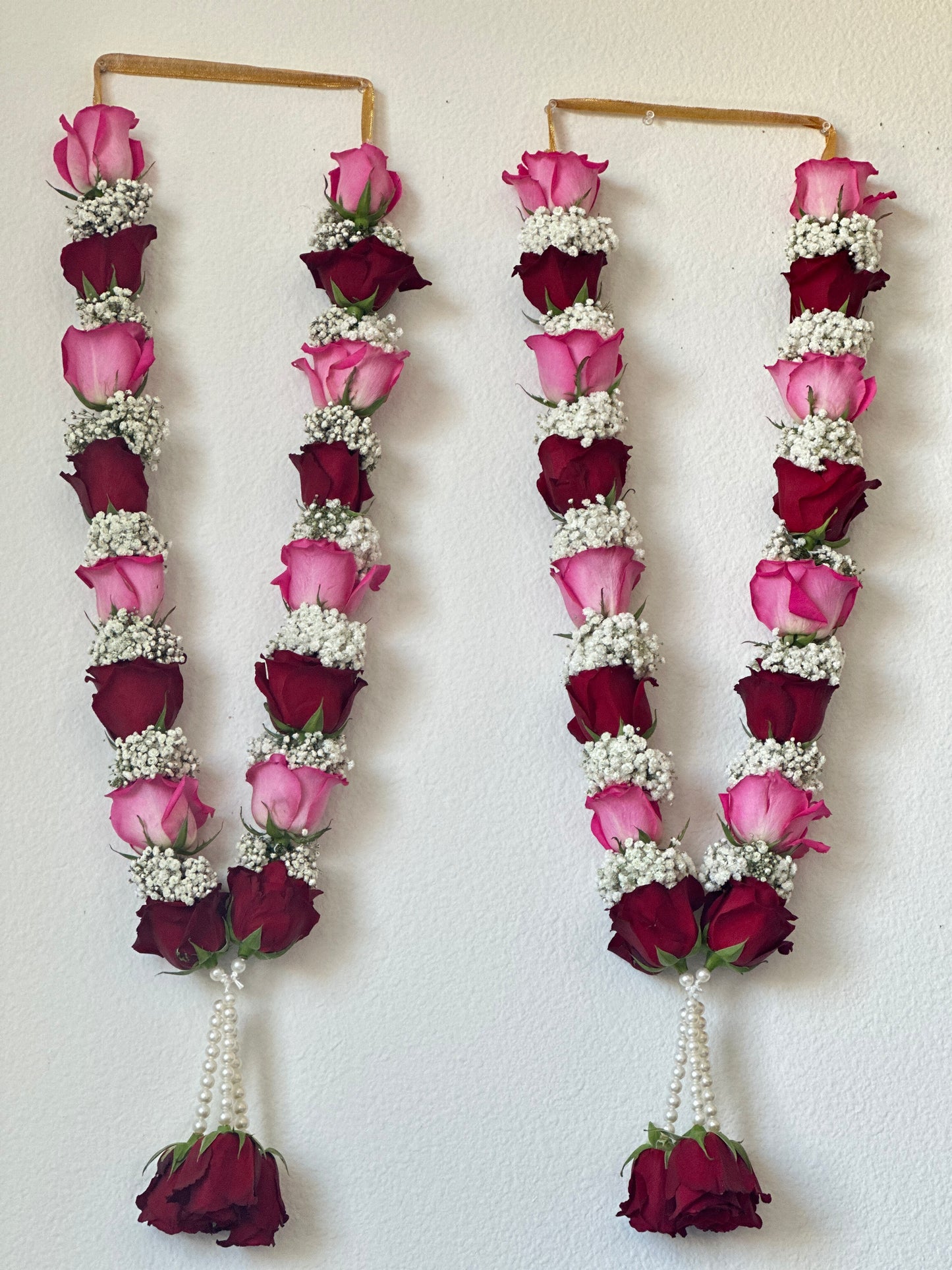 Fresh Flower Garlands – Roses & Baby's Breath - Customization Available