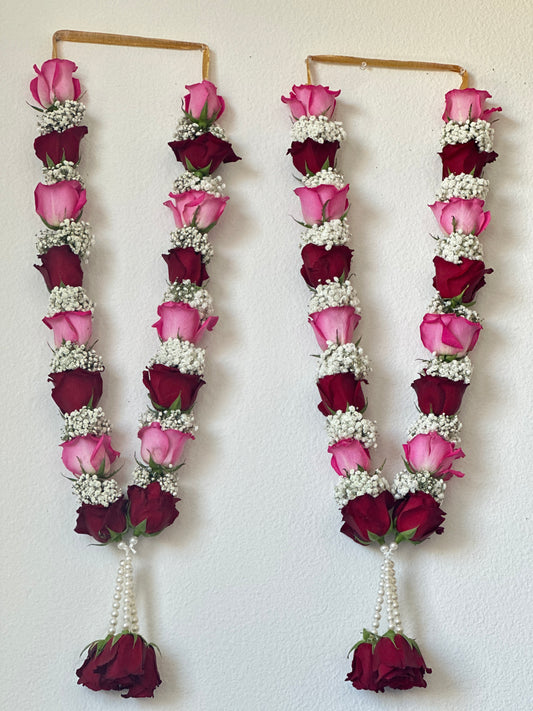 Fresh Flower Garlands – Roses & Baby's Breath - Customization Available