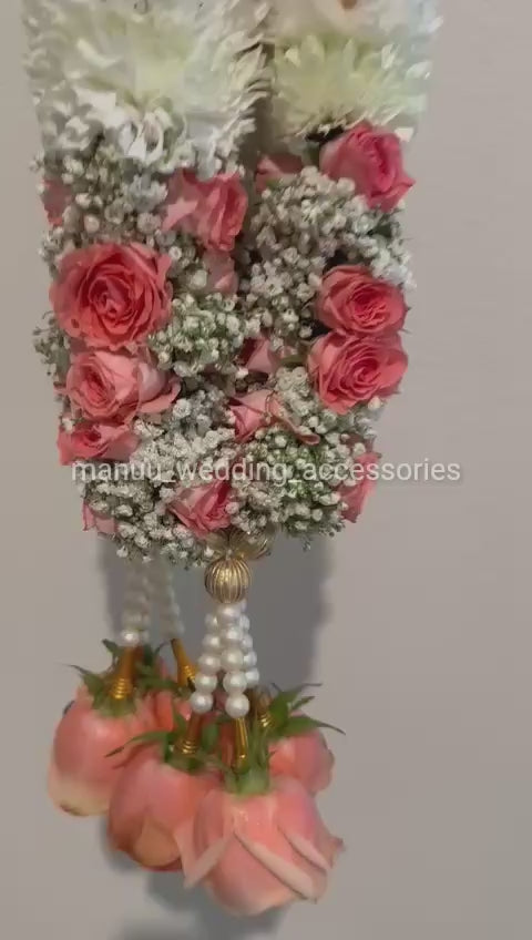 Fresh Flower Garlands – Roses & Baby's Breath - Customization Available