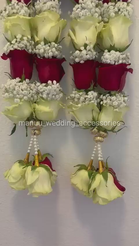 Fresh Flower Garlands – Roses, Carnations & Baby's Breath - Customization Available