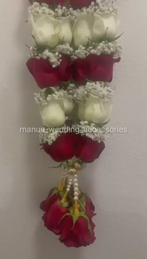 Fresh Flower Garlands – Roses, Carnations & Baby's Breath - Customization Available