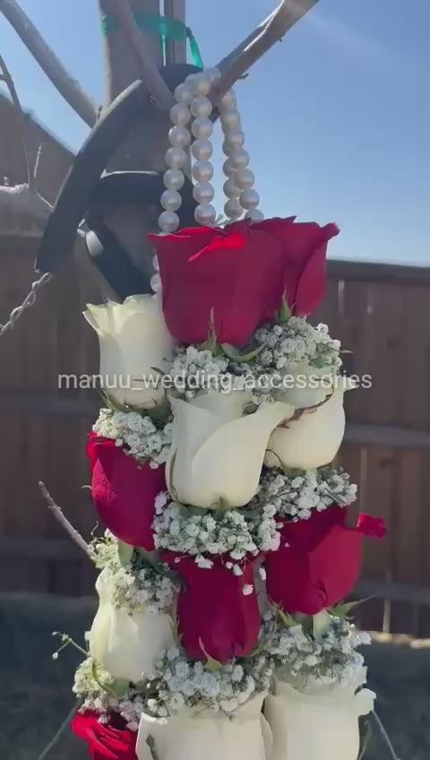 Fresh Flower Garlands – Roses & Baby's Breath - Customization Available